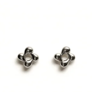 Aros Trébol Abombado Plata