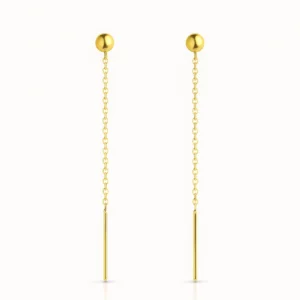 Aros de Hilo con Barra Dorados