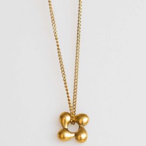 Collar Dorado Trébol Moderno