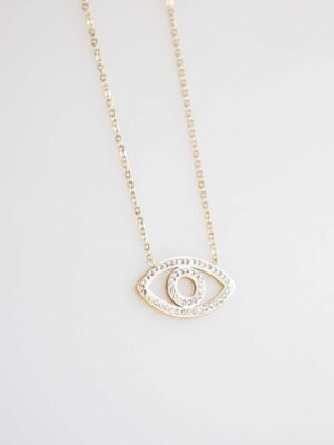 Collar Ojo Brillo Dorado
