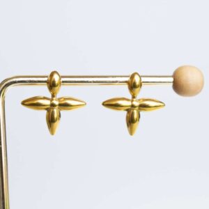 Aros Flor Dorada Minimal