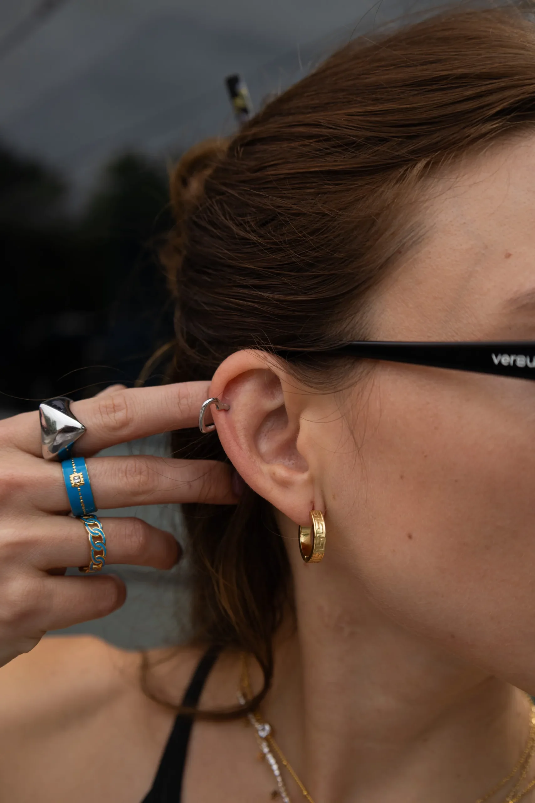 Aros Dorados Greca Clásica - Imagen 4